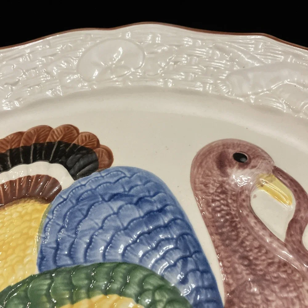 Vintage California Pottery Turkey Platter 18